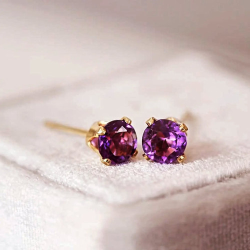 گوشواره نگین آمتیست